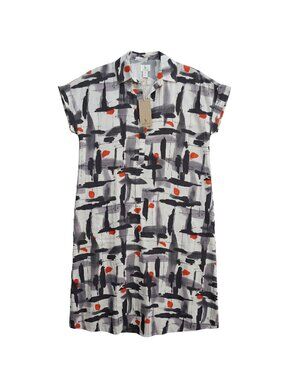 NWT | b new york Abstract Print Midi Dress | Button Front | Size XS / TP